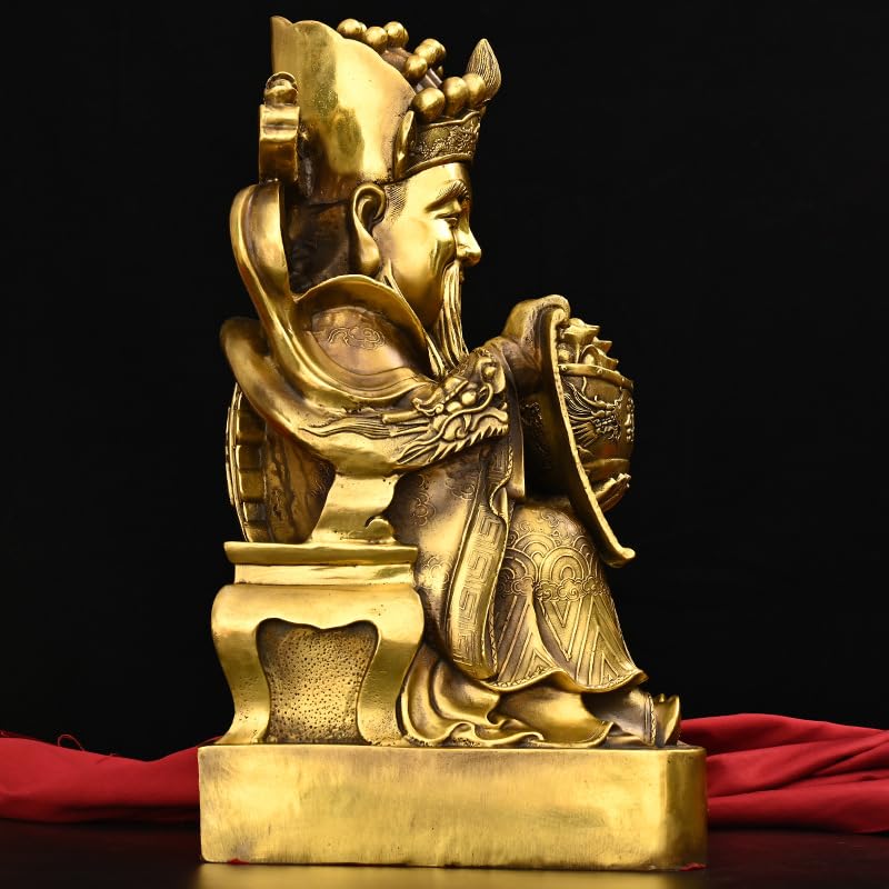 Posąg Buddy do użytku wewnętrznego Biznesu Feng Shui Rzeźba bogactwa Mosiądz Bóg bogactwa Posąg Buddy Ozdoby Statua Domu Kult Medytująca Statua Buddy Rzeźba