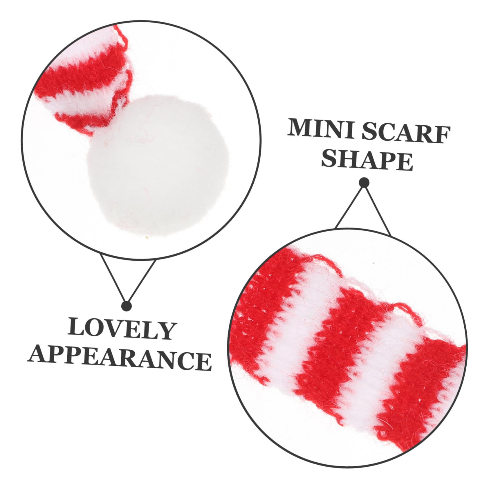 Mini Sciarpe Natalizie e per Bottiglie Copri in Maglia Righe con Accessori Decorativi per Natale e Casa