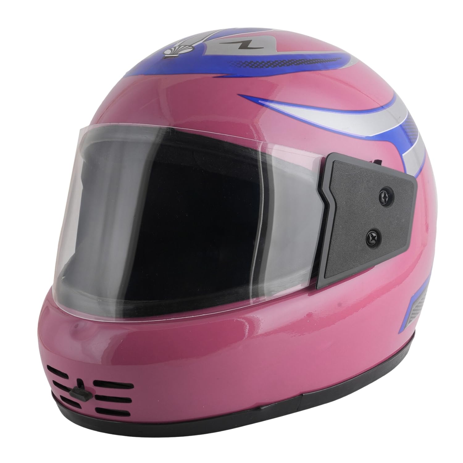 Sage Square Audi Kimi Full Face Helmet | ISI Certified | Clear Visor | Comfort Inner Padding | Designed for Extra Comfort & Style (Pink Glossy- Blue Decal)-image-24