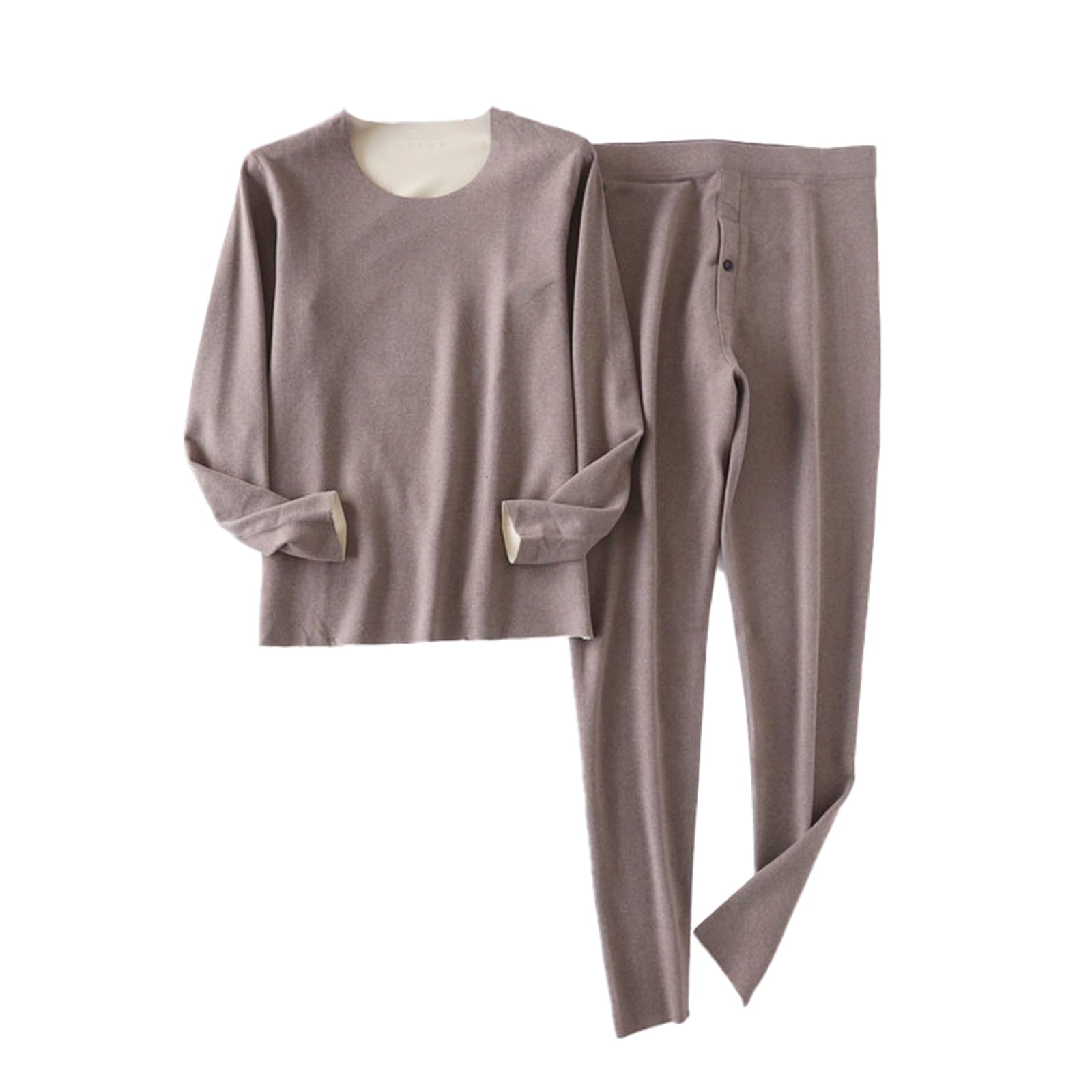 2-Piece Long Johns Thermal set for Men Autumn/winter flawless Fleece Lined Base Underwear Set XL-4XL