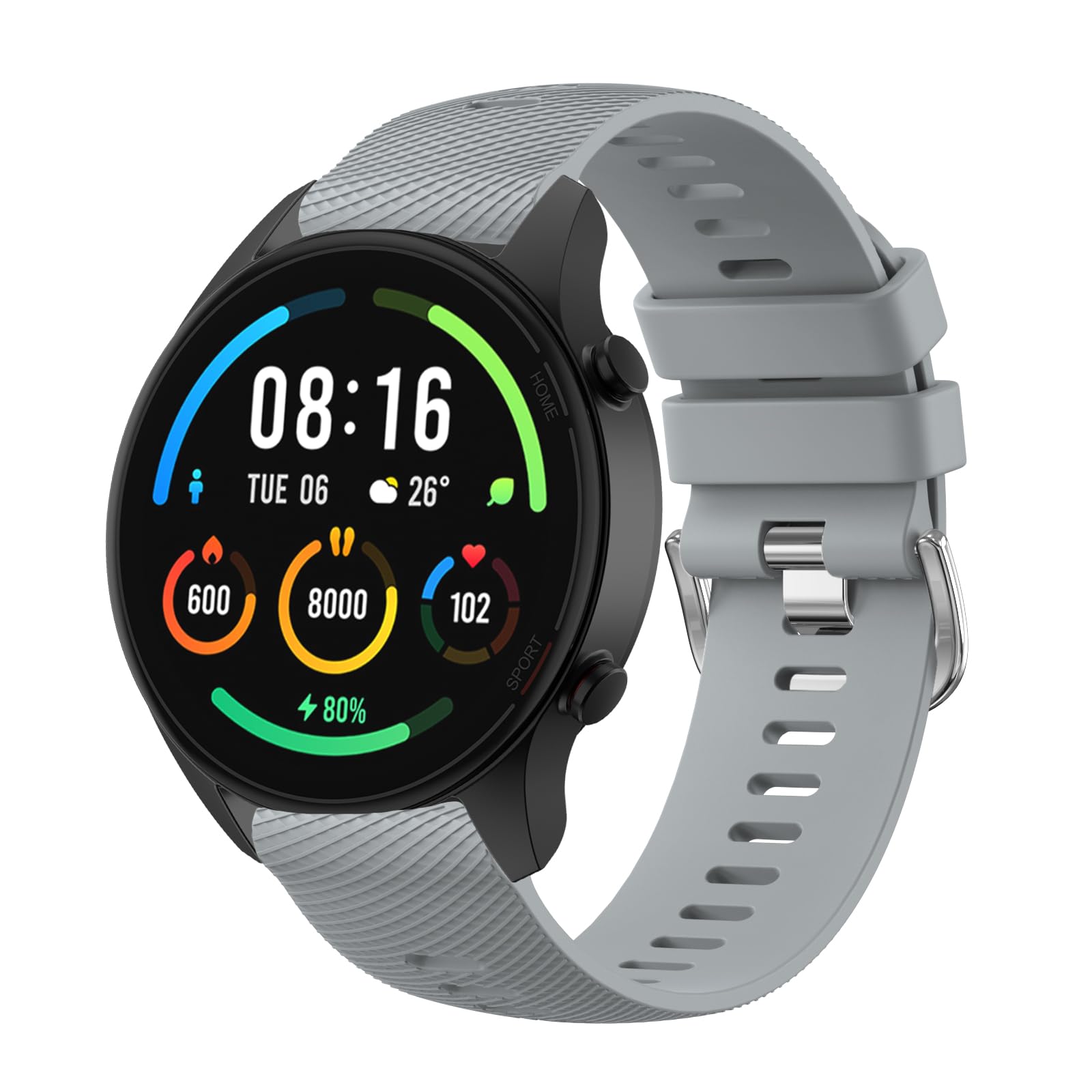 for Garmin Forerunner 255 Strap, 265 Strap, Venu 2 Strap/Venu 3 Strap/Vivoactive 4 45mm, 22mm Width Adjustable Soft Silicone Quick Release Band for 255/265 Music,Legacy Hero Strap (Grey)