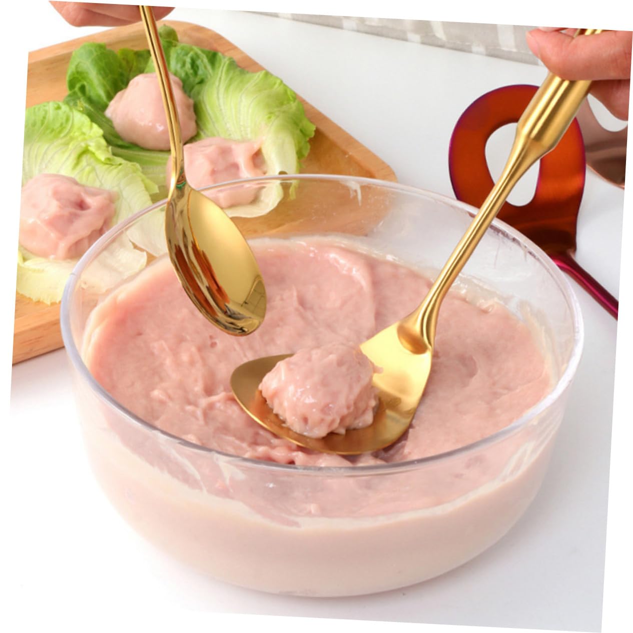 OFFSCH Stainless Steel Meatball Maker Tool Handle Home Meatball Spoon for and Convenient Storage Kitchen Utensil and Fish