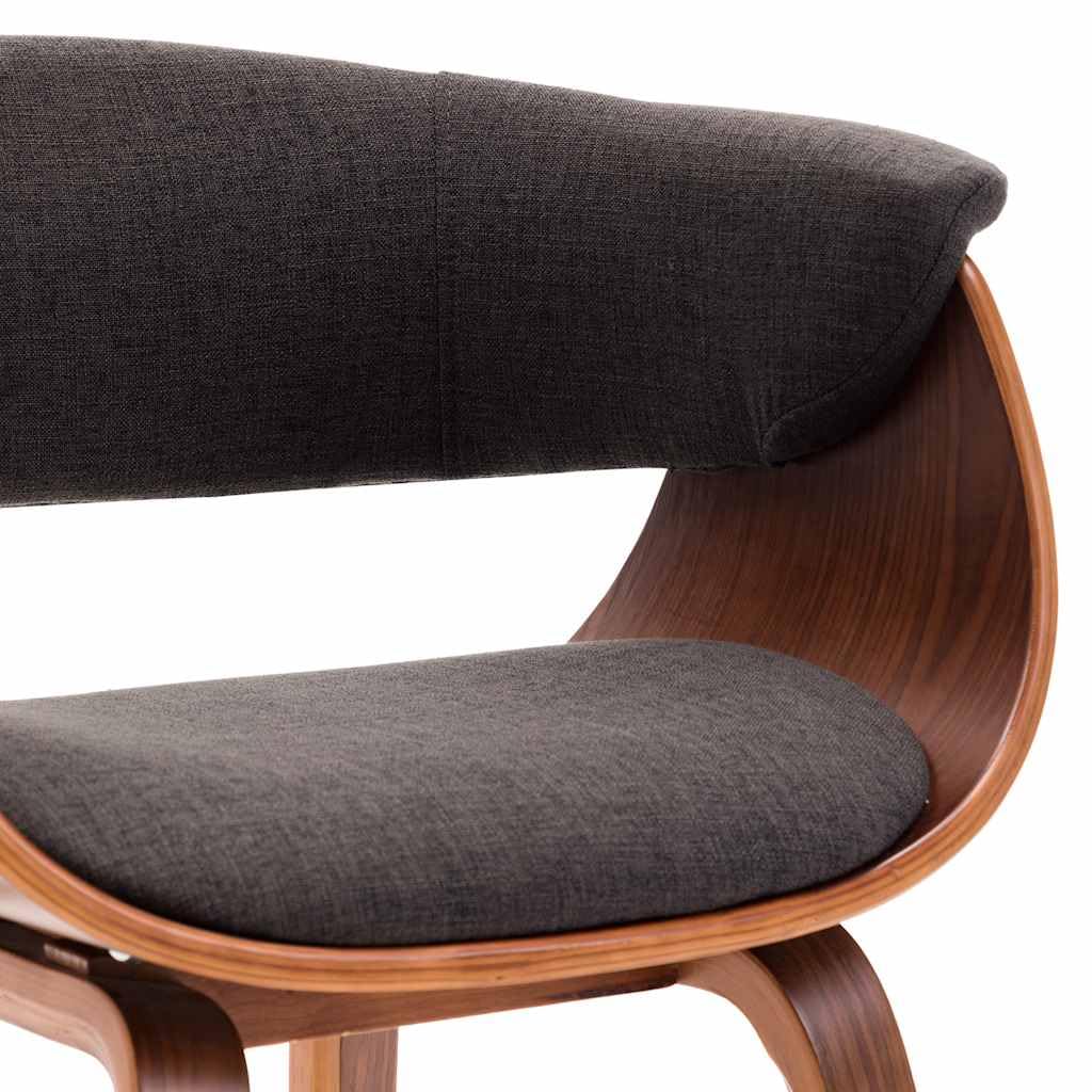 Chaise à Manger Gris Bois Courbé et Tissu