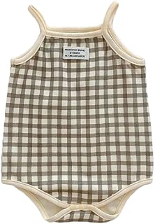 Roupas de verão para bebê recém-nascido bebê menino menina body de algodão bebê envoltório de peido sem mangas macacão de bebê marrom claro