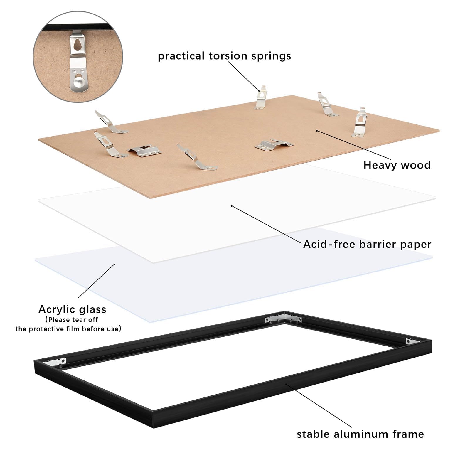 VIDETOL Set 4 Cornici Portafoto A3 In Alluminio E Plexiglass, Da Parete, Colore Argento, Per Poster E Certificati, 30,7 X 43 Cm - 4