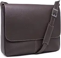 BOLSA PASTA MALETA 100% COURO PARA NOTEBOOK 15,6 POLEGADAS (CAFÉ)