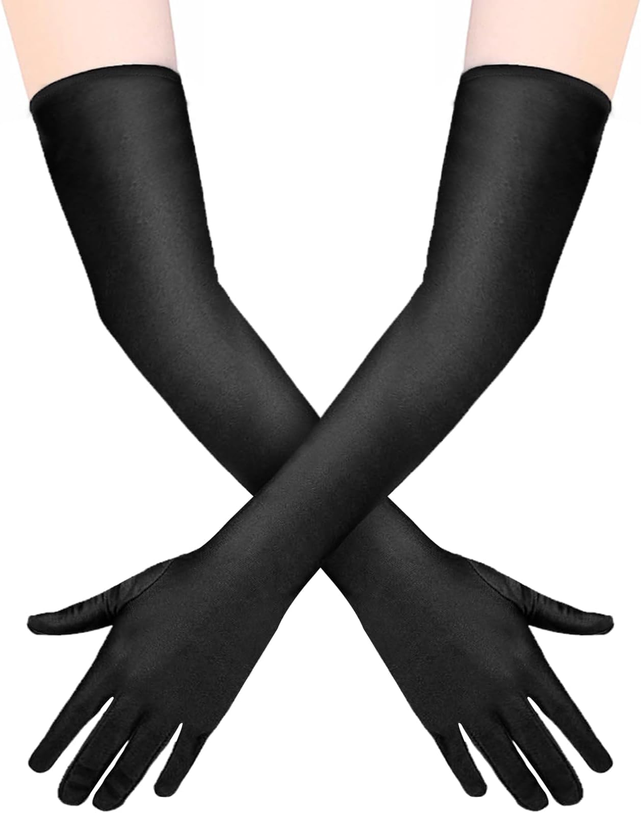 Long Gloves, Satin Gloves, Stretchy Elbow Length Gloves, Long Gloves for Women for Costume Evening Opera Bridal Party Wedding Prom