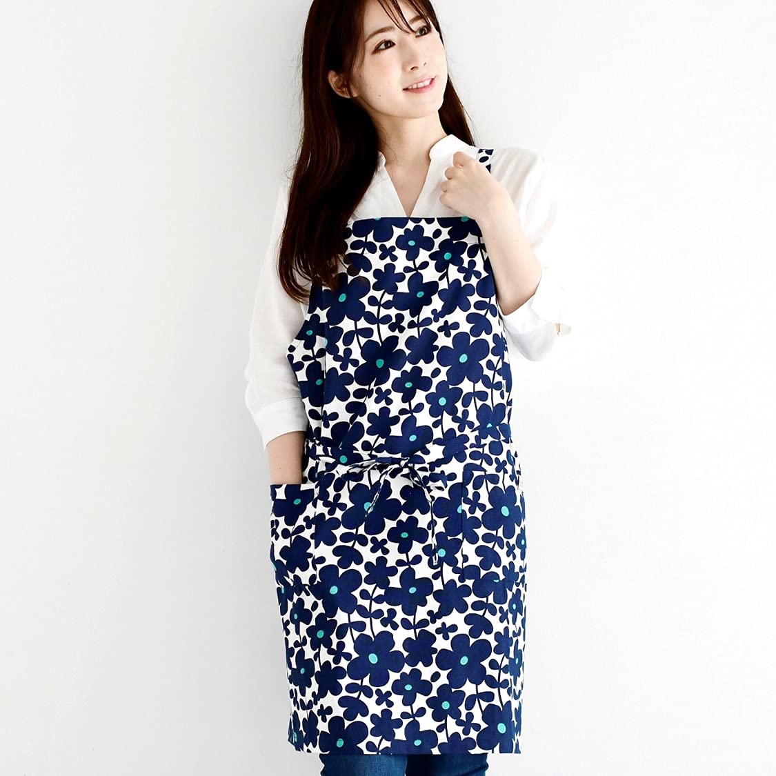 Amazon｜レップ(Rep) エプロン 北欧 ポケット2個付き 花柄 大人