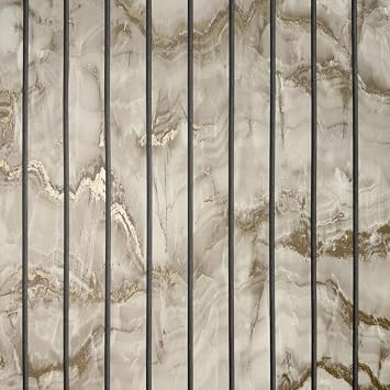 Fine Decor FD44056 Marble Slat Panel Luxury Wallpaper, Natural
