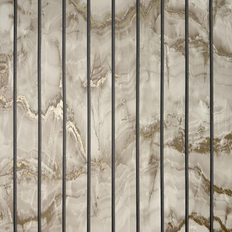 Fine Decor FD44056 Marble Slat Panel Luxury Wallpaper, Natural
