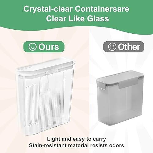 Miniatura 7 de Almacenamiento de recipientes para cereales, 3 recipientes herméticos para almacenamiento de alimentos PET con tapas (4 litros135.2 onzas) para