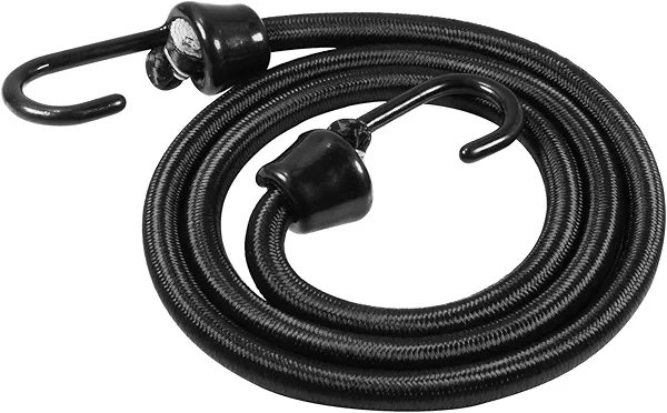 Joneaz 36 inch Bungee Cords with Hooks Heavy Duty, 4 Pack and 10mm Dia Black Color Cord, Marine Grade Hooks with Plastic Coating Process