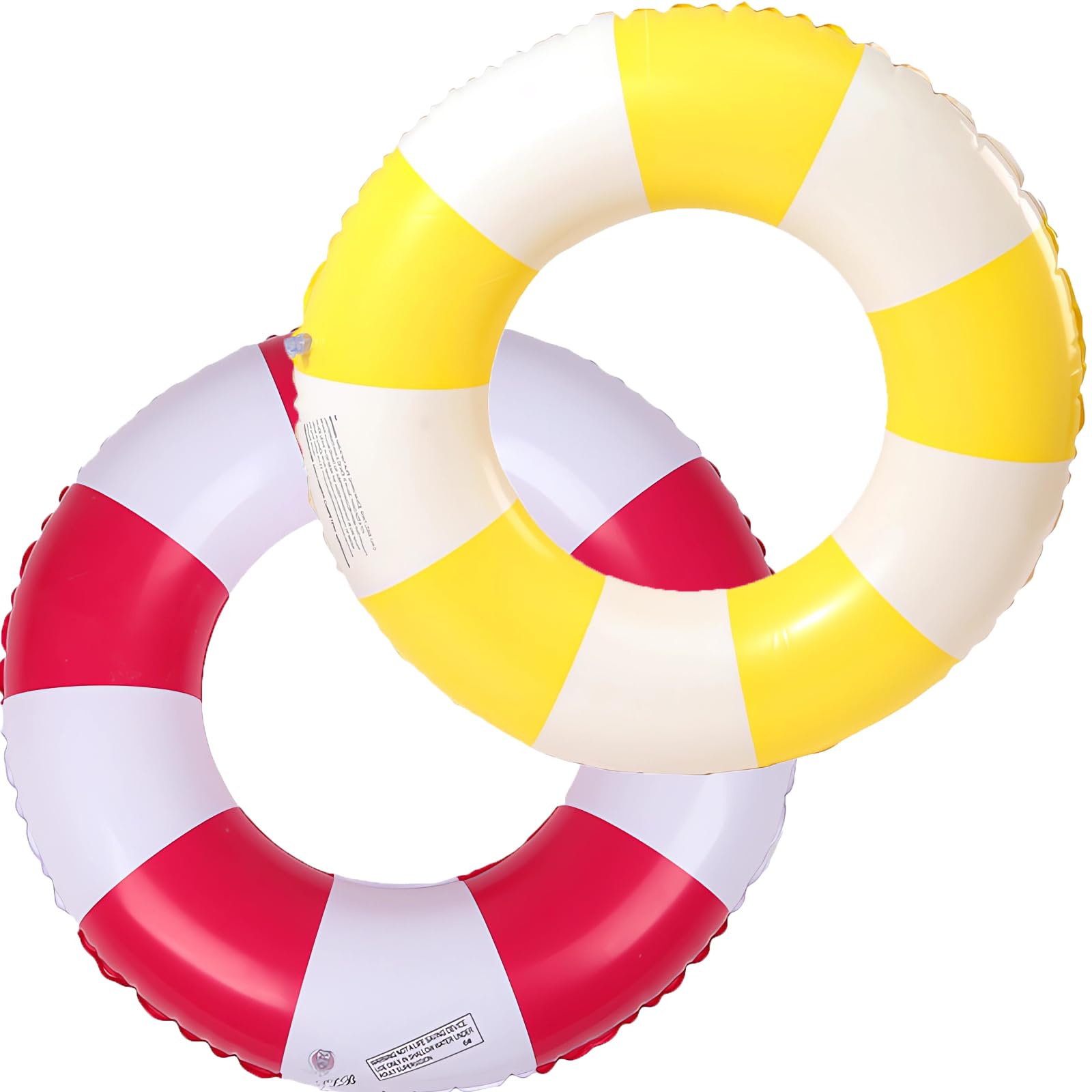Swimming Ring Adult Retro Style Inflatable Swimming Hoop Funny Pool Float Toy Swimming Pool Float (Red + Yellow) — image 1
