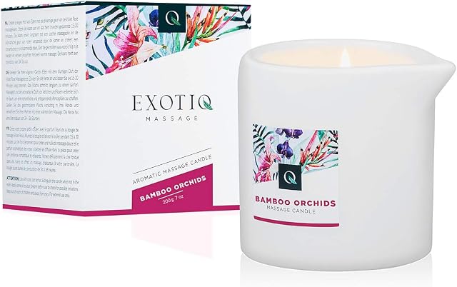 Exotiq Świeca do masażu Bambusowe orchidee - do zmysłowego masażu - 200 g, biała