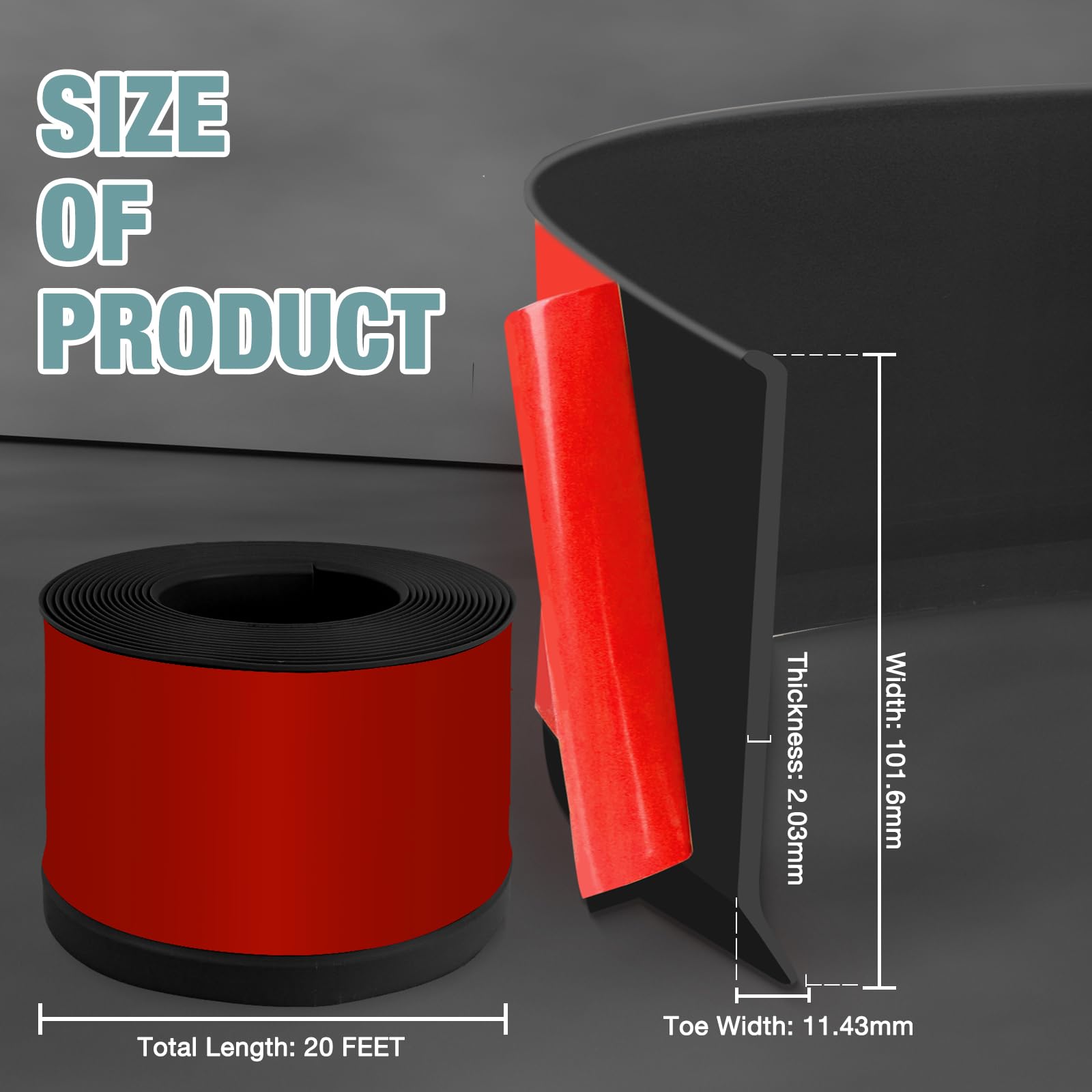 Rodapié de vinilo autoadhesivo flexible, 10 cm de ancho, impermeable, para baño, moldura de pared, para base de suelo, base de cala, base de pared, color negro, 6 m (L)