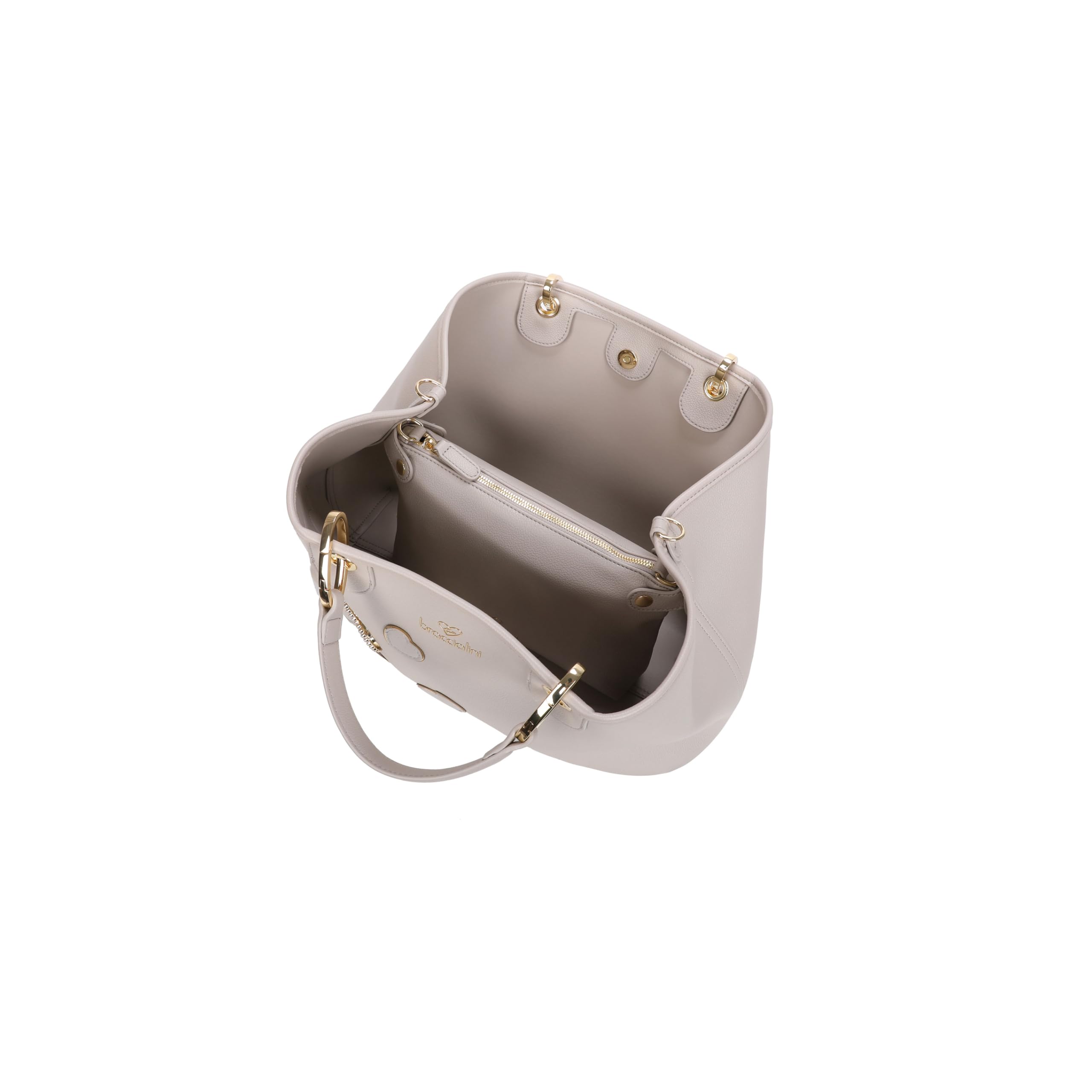 Braccialini Borsa a Mano Donna Beth Patch firmata Similpelle con Pochette