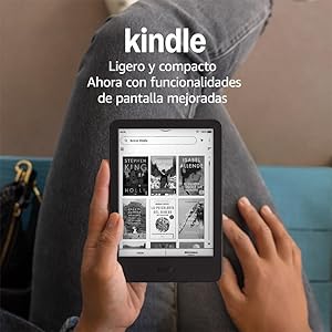 Amazon Kindle (16 GB), el Kindle más ligero y compacto, con pantalla sin reflejos, pasos de página más fluidos, luz frontal ajustable y batería de larga duración | Sin publicidad, negro