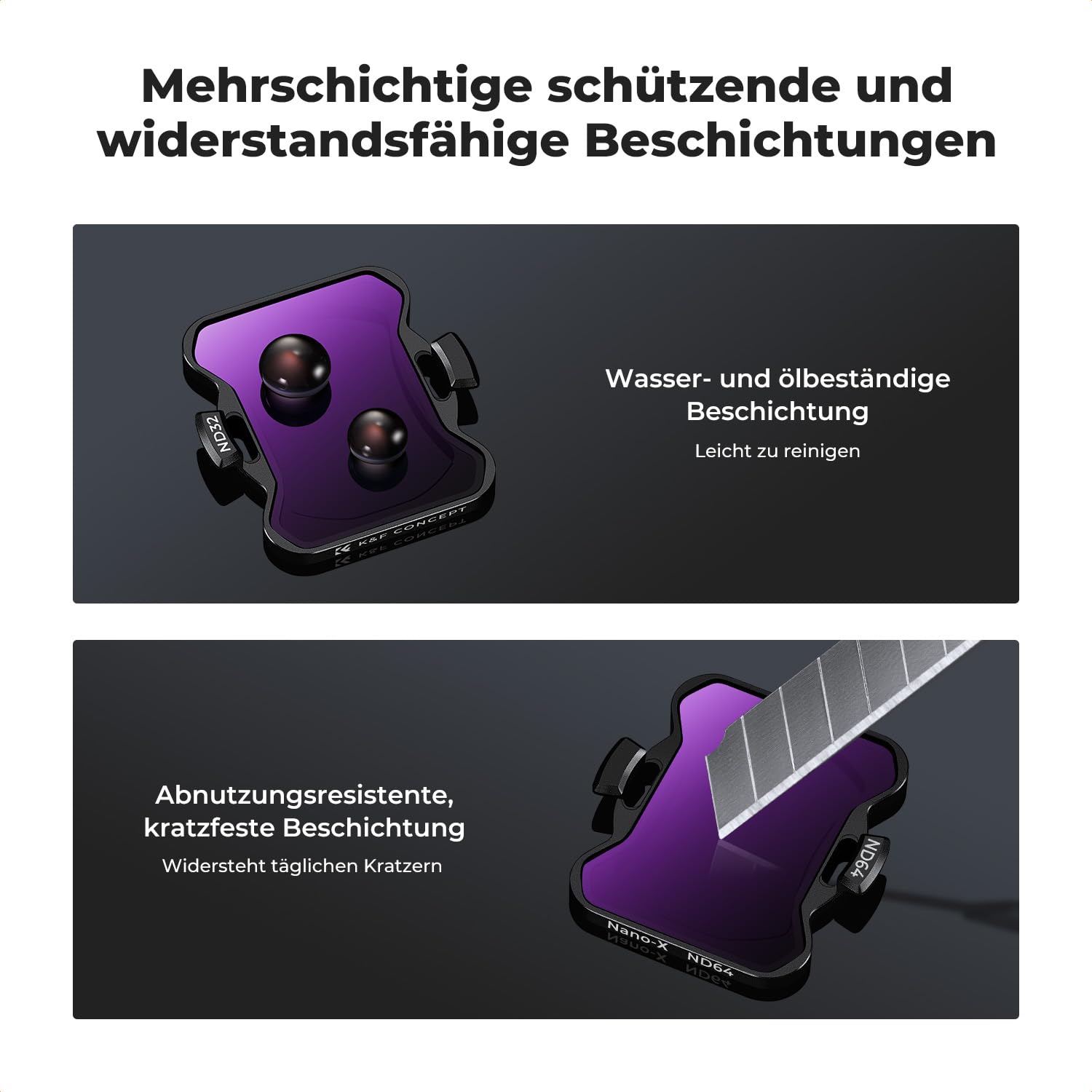 K&F CONCEPT Avata 2 ND Filter Set, ND8 ND16 ND32 ND64 Filter 4 Stück kompatibel mit DJI Avata 2