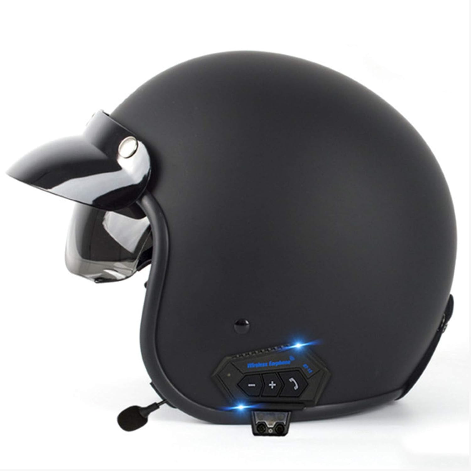 Helmets Matte Black,XL YEMA YM627 Motorbike Moped Jet Bobber Pilot