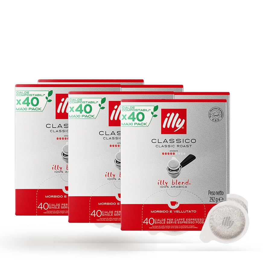 ILLY | 240 Café en monodosis monodosis E.S.E. Tostado clásico | 6 paquetes de 40 cápsulas Ese 44 mm