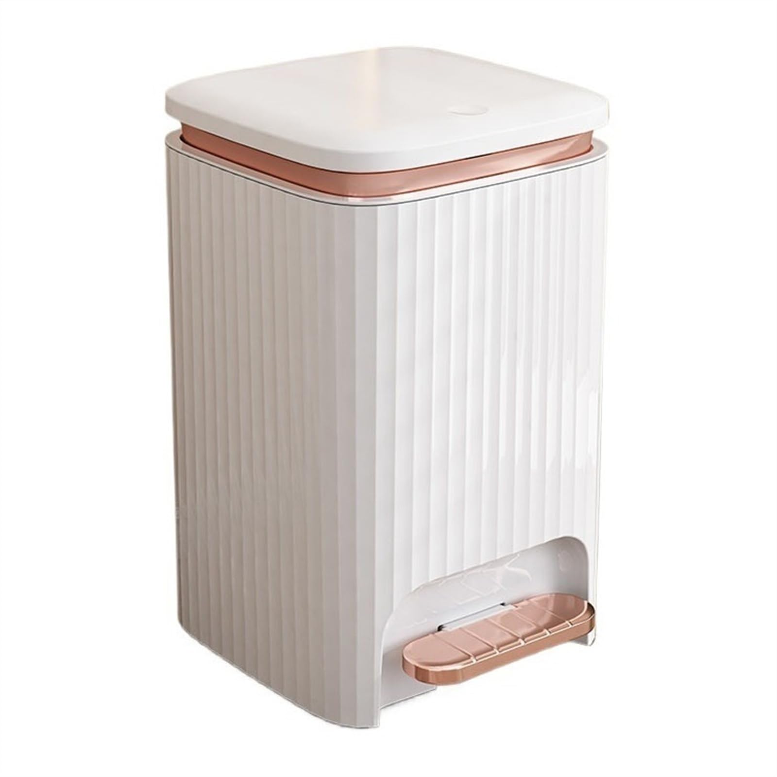 Basurero Cuadrado de 9/12 L con Pedal y Doble Apertura. Plástico antiolores para salón, Dormitorio y jardín. Ideal para el hogar y la Oficina.
