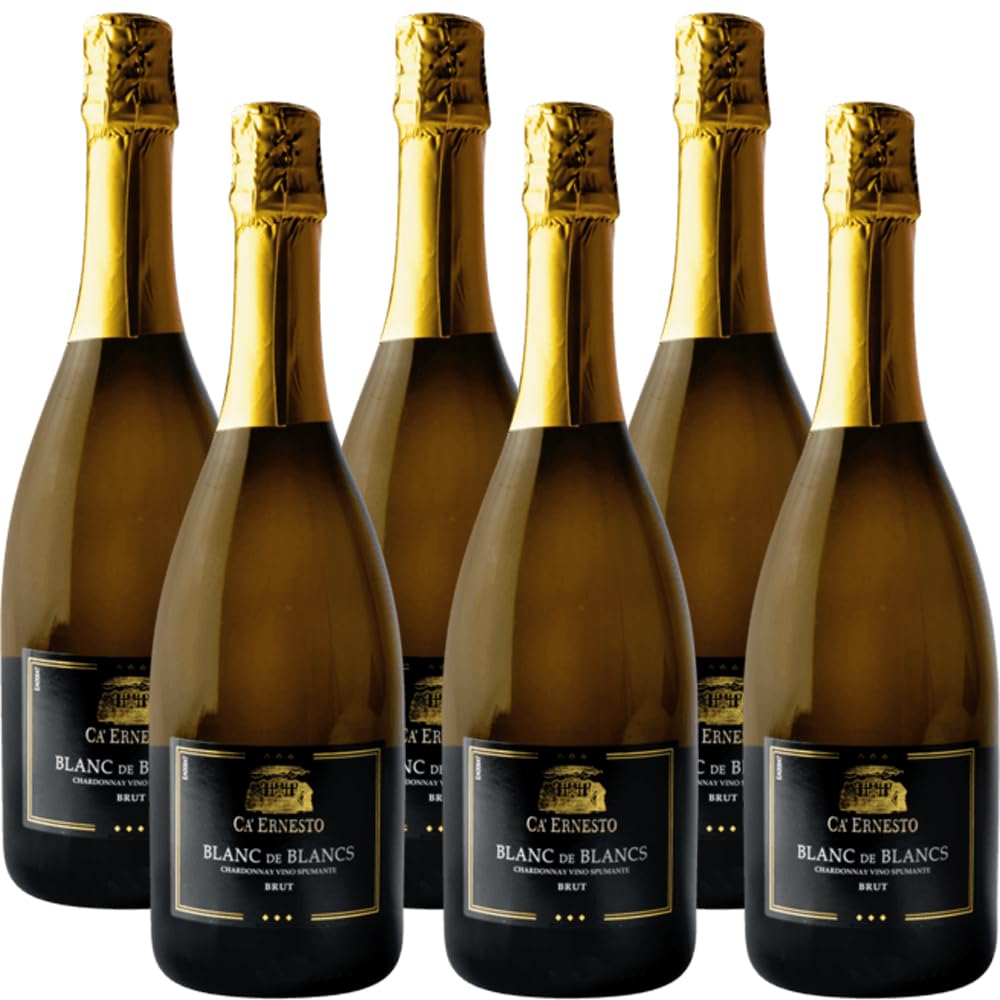 Vino Spumante Brut Blanc de Blancs | Ca Ernesto | 6 Bottiglie 75 Cl | Veneto | Bollicine Italiane | Idea Regalo