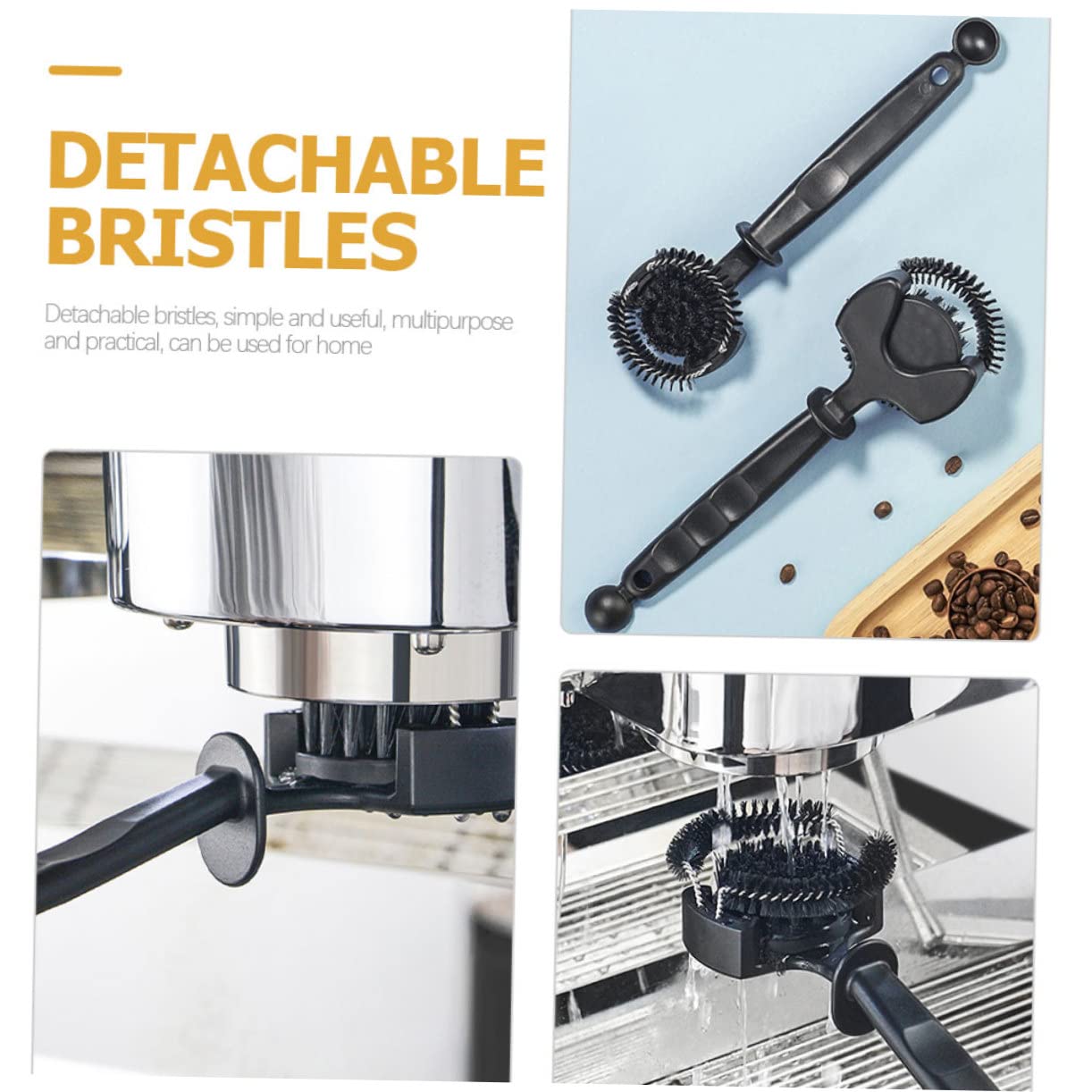 Cabilock 3 Piezas Cepillo De Limpieza Para Cafeteras Cepillo De Cabeza De Grupo De Máquina De Espresso Concentrado De Cafe Limpieza De Maquinas De Cafe Dedicado Abdominales Juego De Café