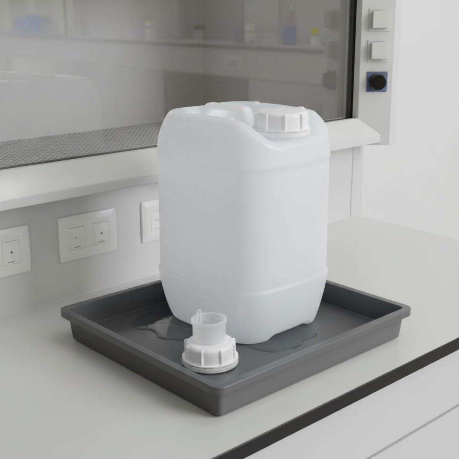 Gralara Bidón de Plástico Cuadrado Nivel Alimenticio Garrafa Apilable de Plástico Resistente Tanque de Almacenamiento HDPE para Laboratorio, Almacén, Fábrica, Azul, 25l-a-2