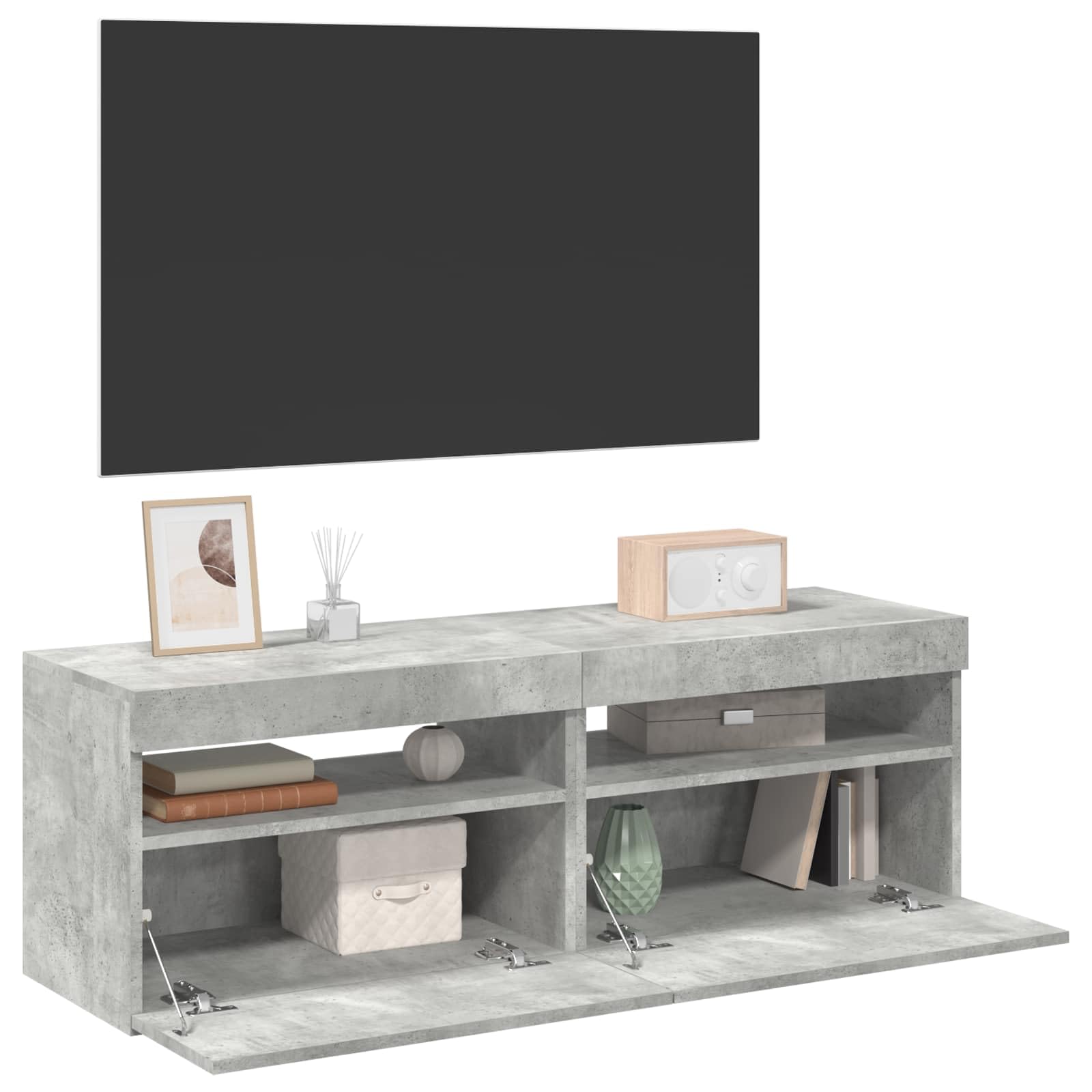 Moderno con luces LED RGB para sala de estar 2 uds gris 60x35x40 cm