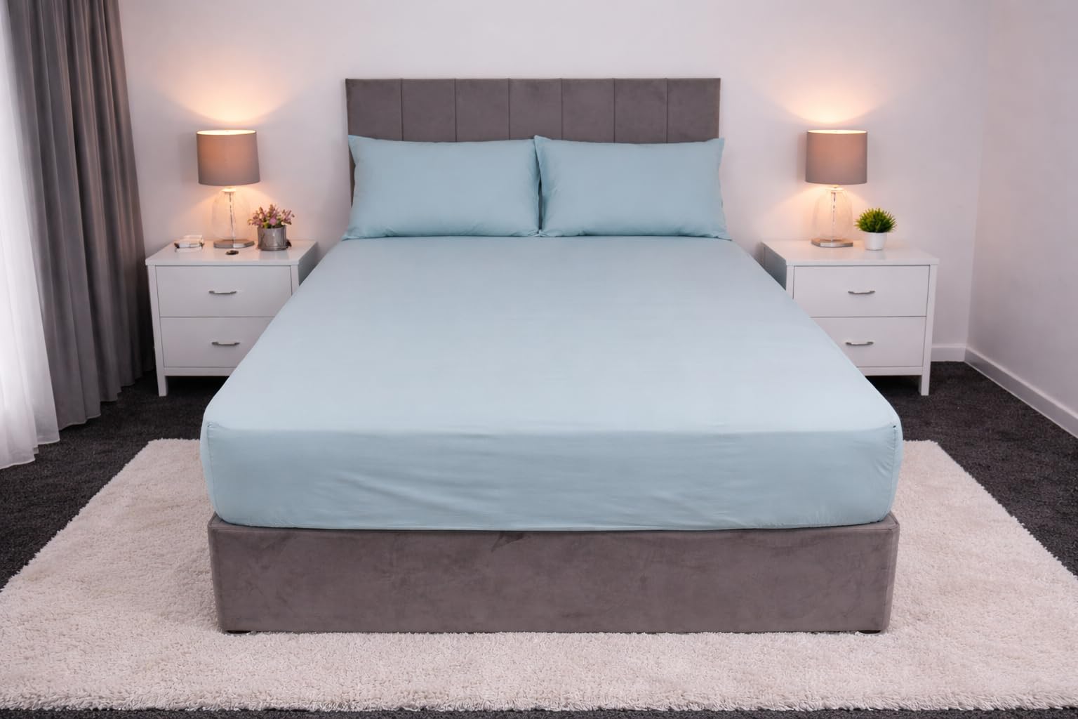 ARLINENS PLAIN DYED FITTED SHEETS IN FOLLOWING COLOURS AND SIZES (KING, DUCKEGG)