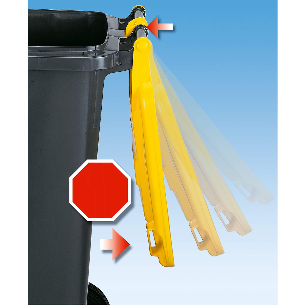 eurokraft | pro | Poubelle en plastique conforme DIN EN 840 | capacité 240 l | l x h x p 580 x 1100 x 740 mm | vert