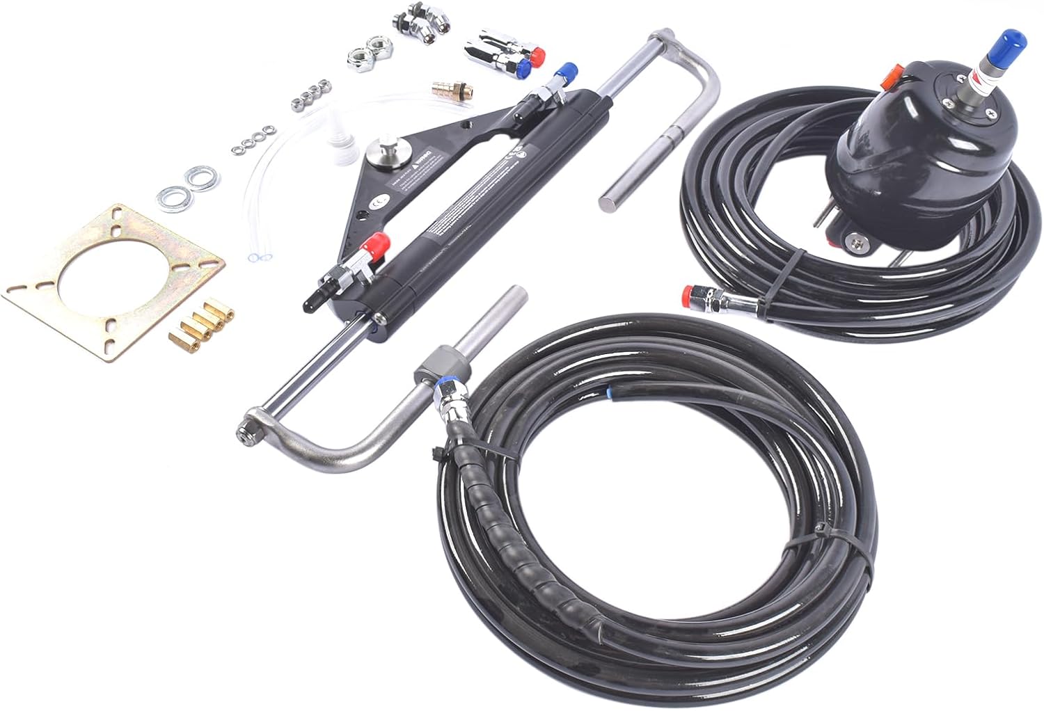 150HP Marine Outboard Hydraulic Steering System with Dual-Lock Cylinder, High-Pressure Pump and Durable Nylon Hose