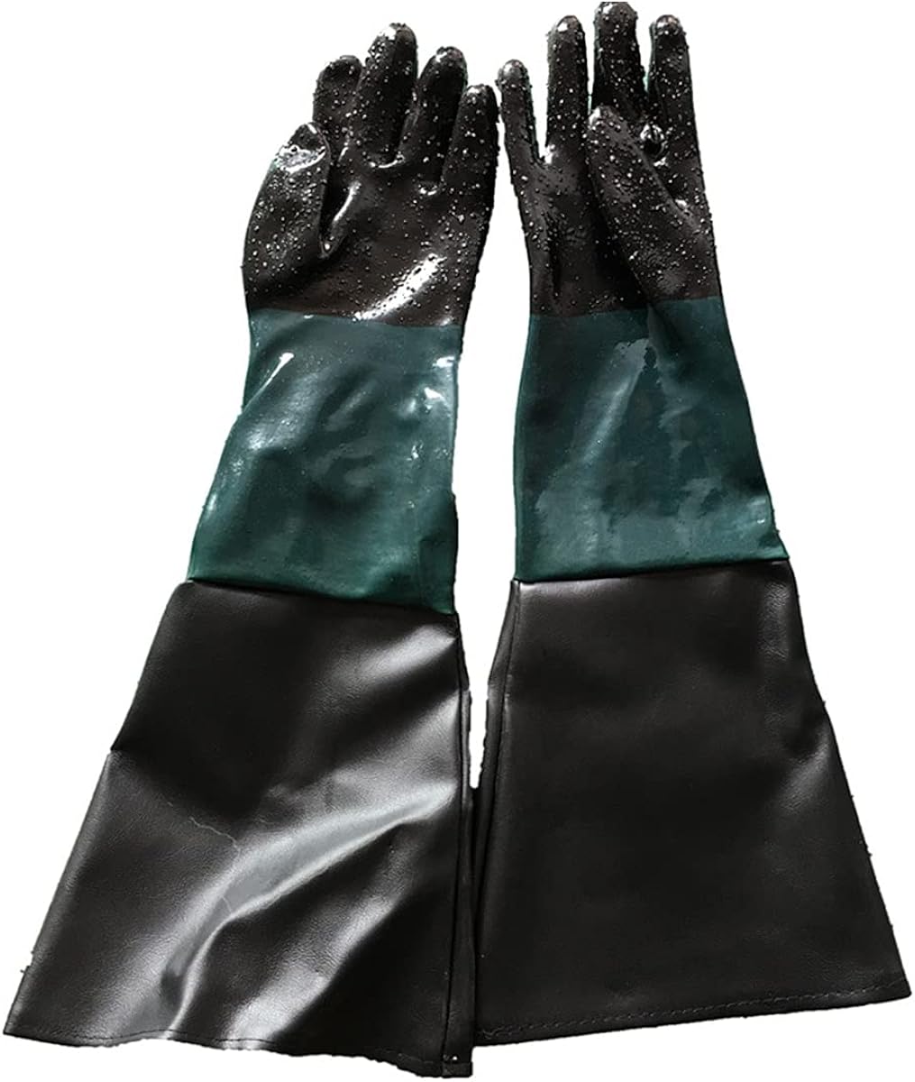 Elbow Length Rubber Gloves for Sandblaster, Sand Blaster Sandblasting