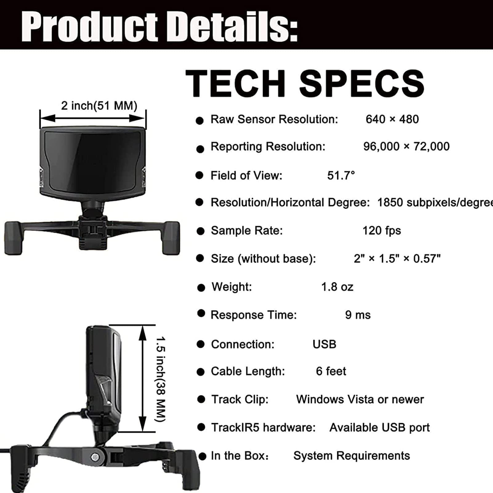 TRACKIR TrackClip PRO シミュレーションヘッドトラッカー TrackIR 5 + Trackclip Pro - Oficjalny dystrybutor