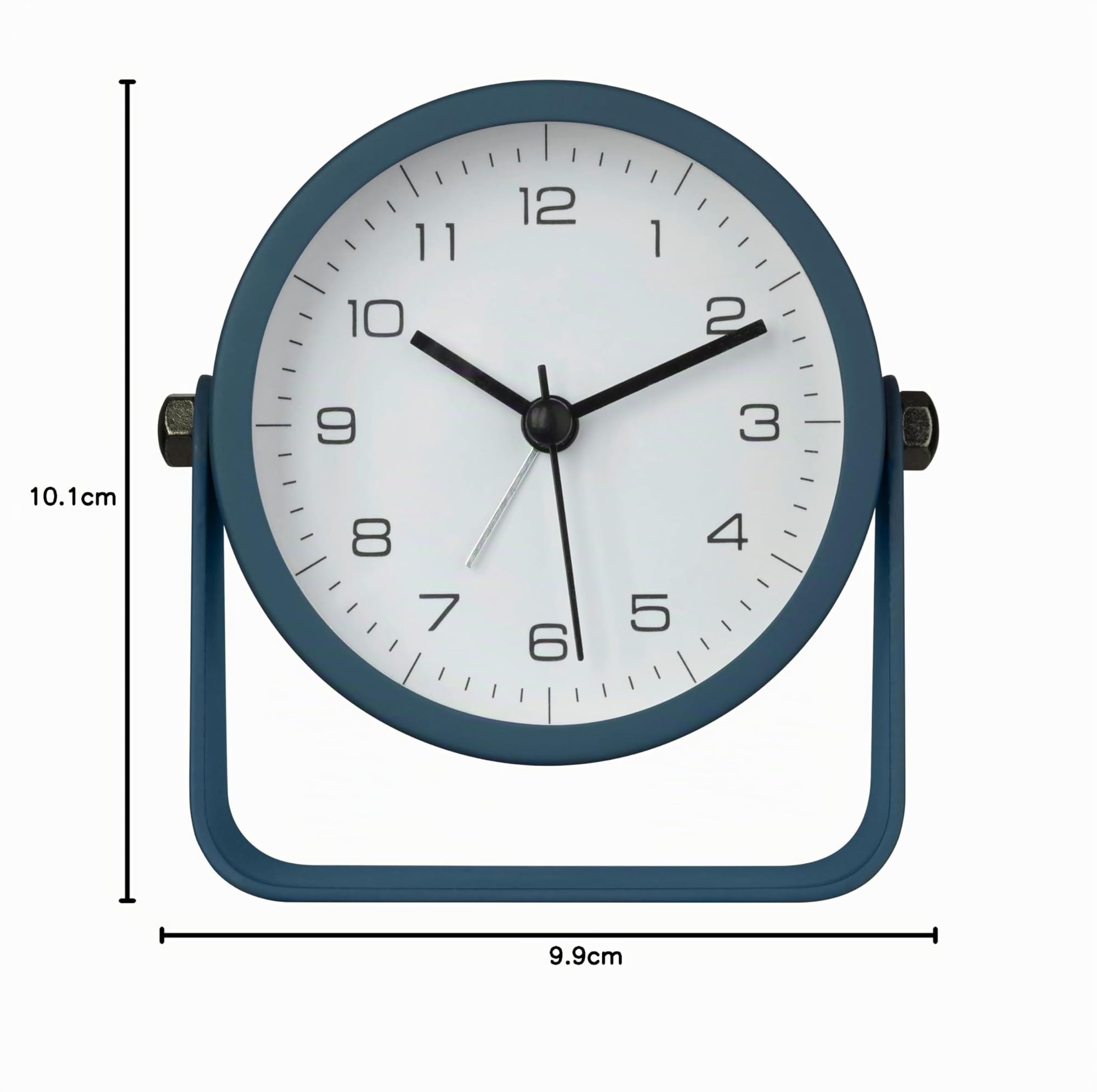 TFA Dostmann Despertador analógico diseño 60.1042.06, sin tictac, con retroiluminación, Reloj Despertador con luz, de Metal/Cristal, diseño Moderno, Color Azul
