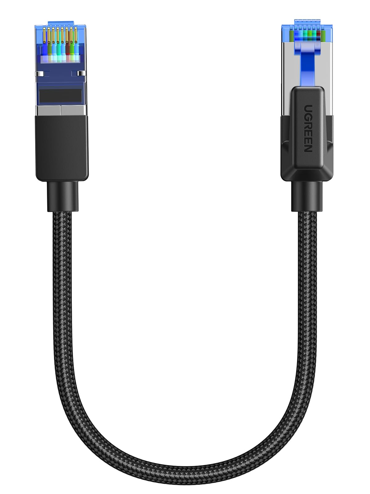 UGREEN Ethernet Cable 0.5M Cat 8 Gigabit Network Cord High-Speed 40Gbps 2000MHz RJ45 Internet Cable Braided Double Shielded Ethernet Wire Compatible with Gaming Switch PS4 PS5 PC Router TV Xbox