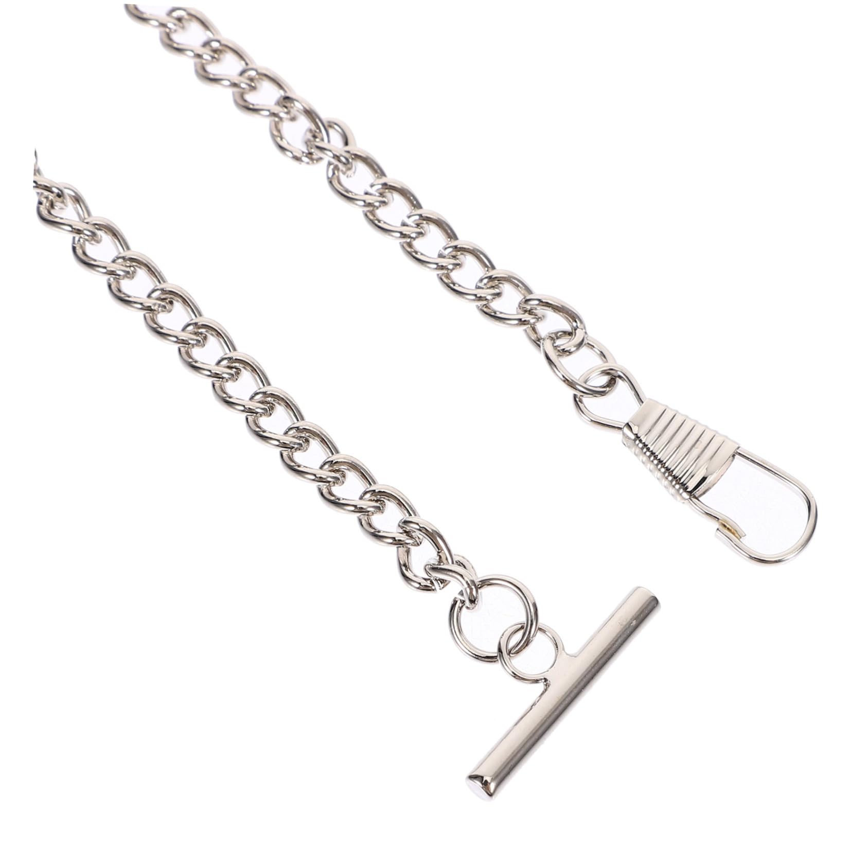 Hemobllo Metalowa Łańcuszek Do Zegarka Kieszonkowego z Klamrą T-bar Srebrny Styl Vintage Idealny Do Dekoracji Paska Trzymania Zegarka Oraz Jako Breloczek