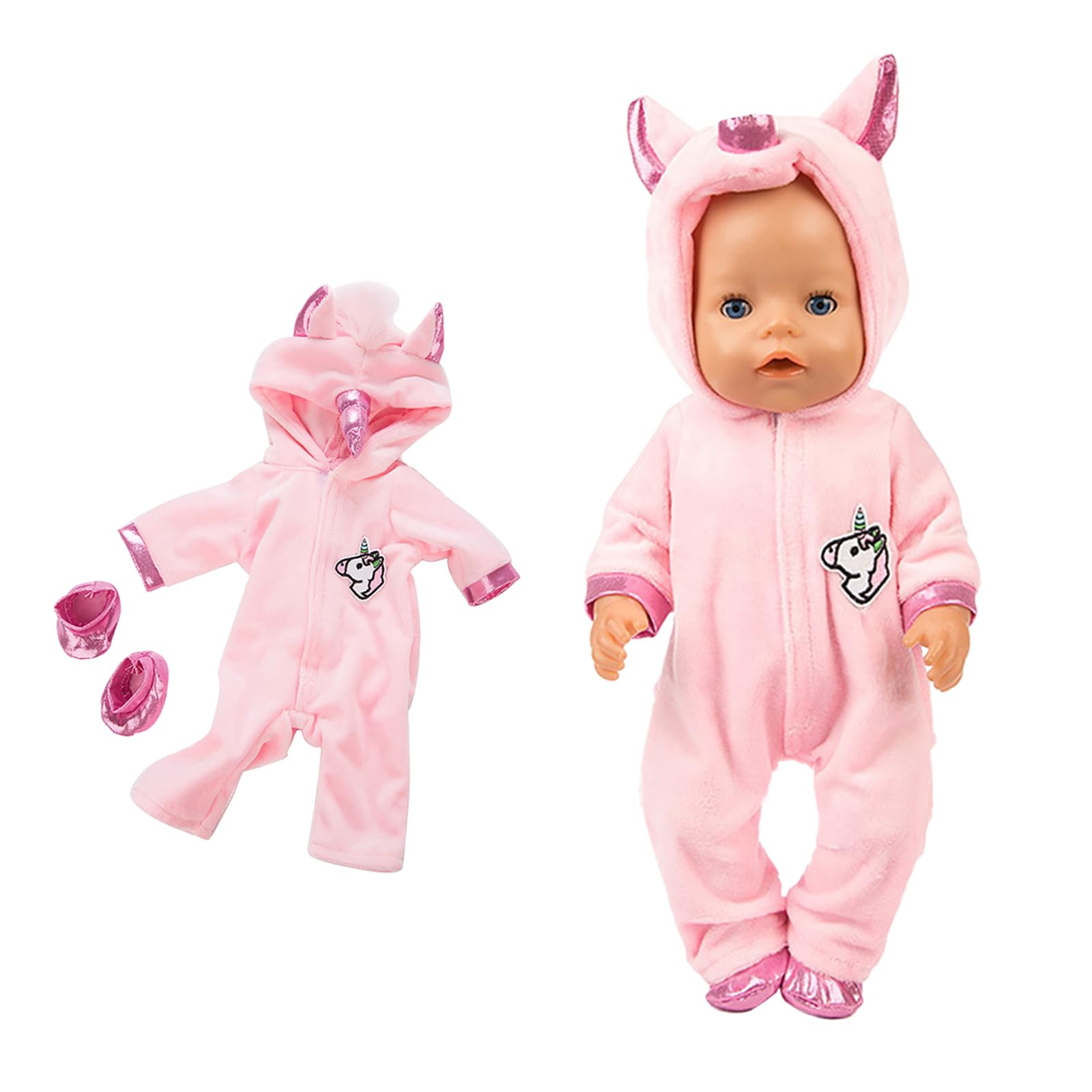 Ropa para Muñecas Bebé, Ropa de Muñecos para Muñecas Bebé 35-43 cm, Rosa Conjunto de Ropa de Muñeca,Juego de Disfraz de Muñeca para Niños y Niñas, Accesorios para Muñeca(no muñecas)