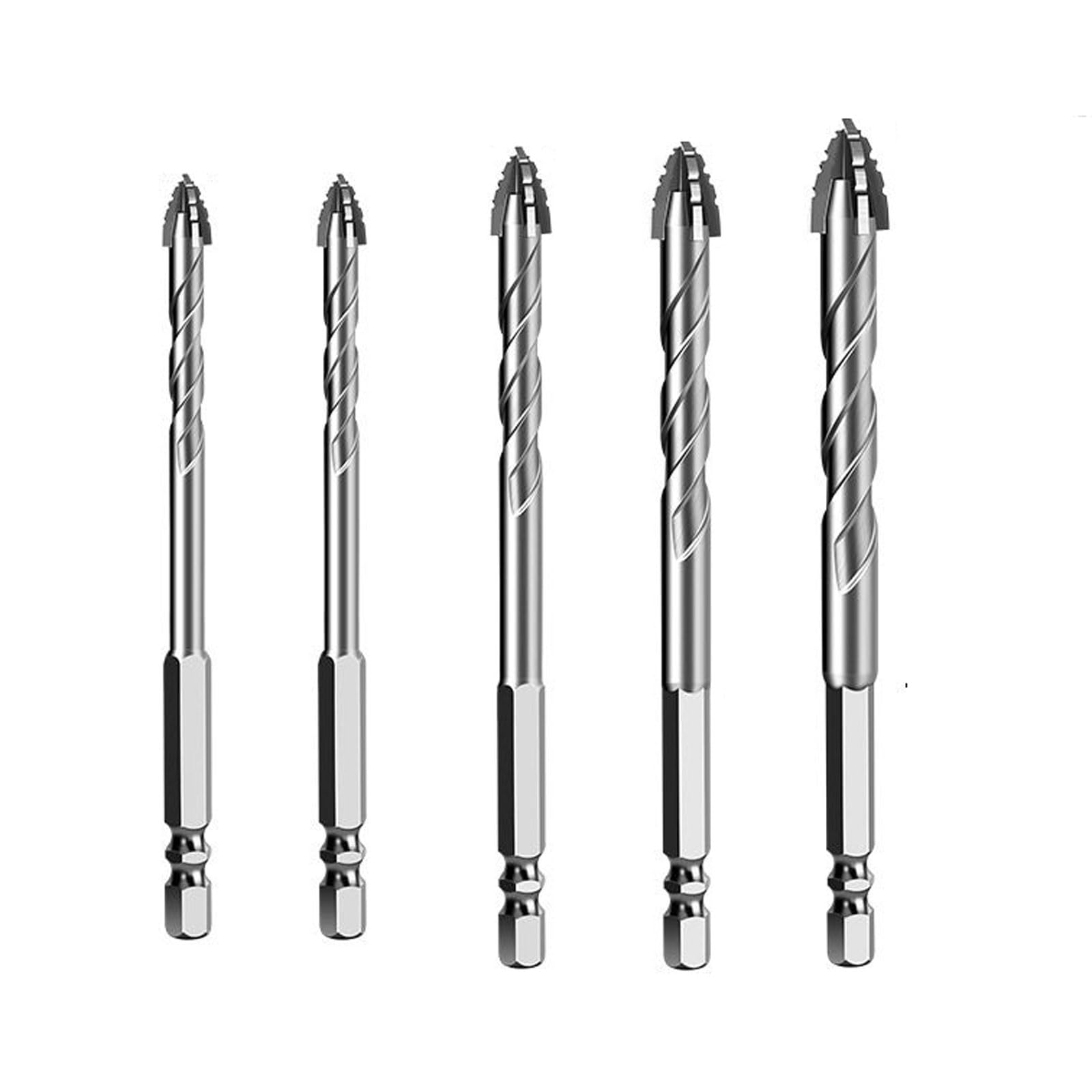 VRYRKRNZ 4pcs Four-Edged Sawtooth Eccentric Drill Bit for Metal, Stainless Steel, Ceramic, Concrete, Glass & Tiles -Sharp Tooth Hole Expander for