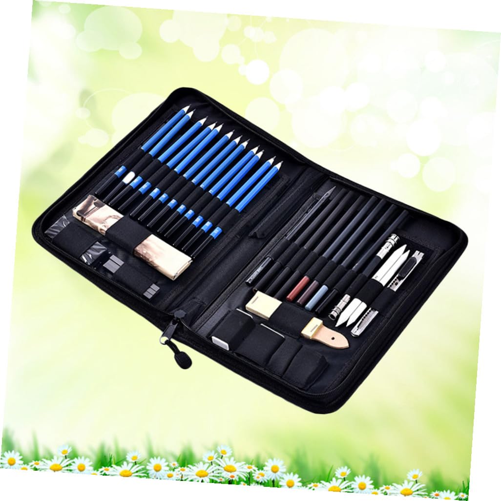 NUOBESTY Kit de Dessin 40 Pièces Ensemble Crayons Bois pour Artistes et Élèves Scolaires