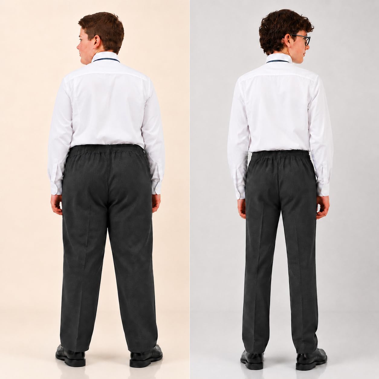 L S U Pantalones de ajuste resistente para niños, elástico completo, ajuste generoso, pantalones escolares de ajuste grande, pantalones elásticos completos, ver tabla de tallas