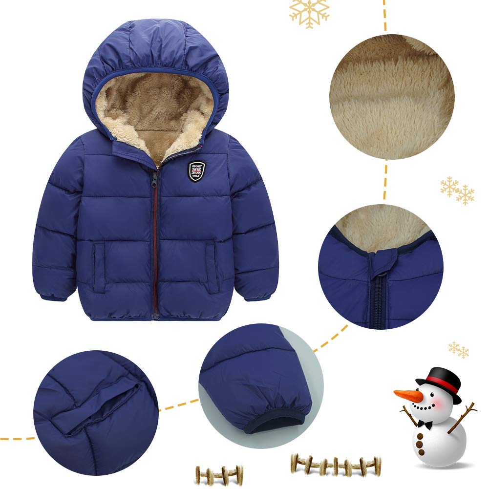 Happy Cherry Piumino da bambino rimovibile con cappuccio antivento neve cappotto invernale Outwear
