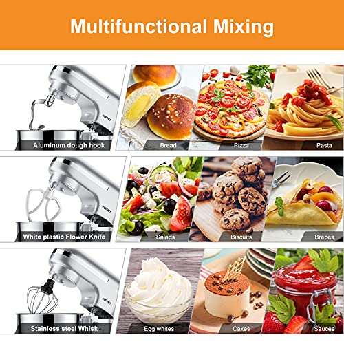 Küchenmaschine, Knetmaschine zum Backen, 1300 W 8 Geschwindigkeit elektrischer Kuchenmixer mit 4.5L Schüssel, Rührbesen… – Bild 3