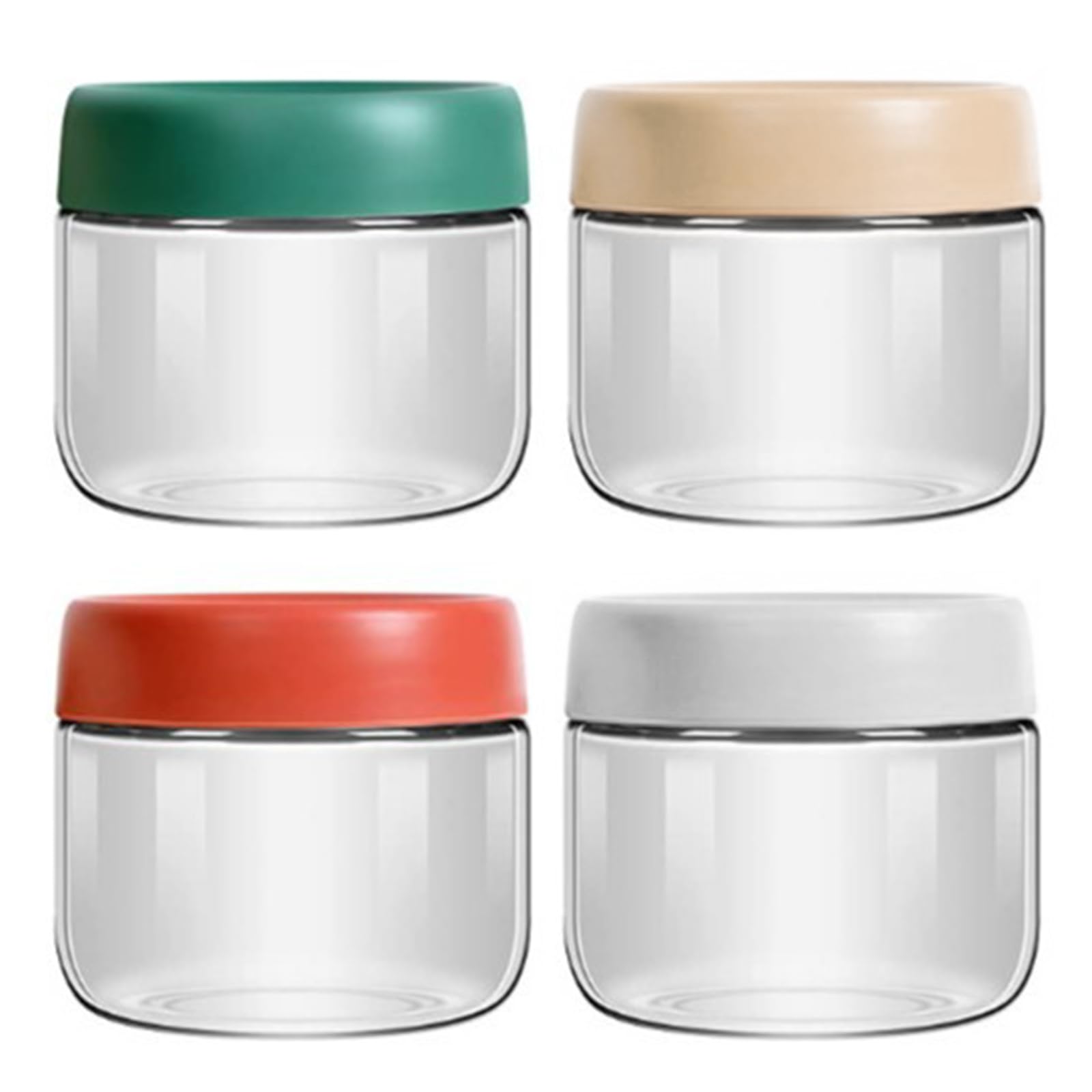 Hsioluted Transparent Glass Container Practical for Dry Goods Storage Easy to with Airtight Lid Glass Sealed Container