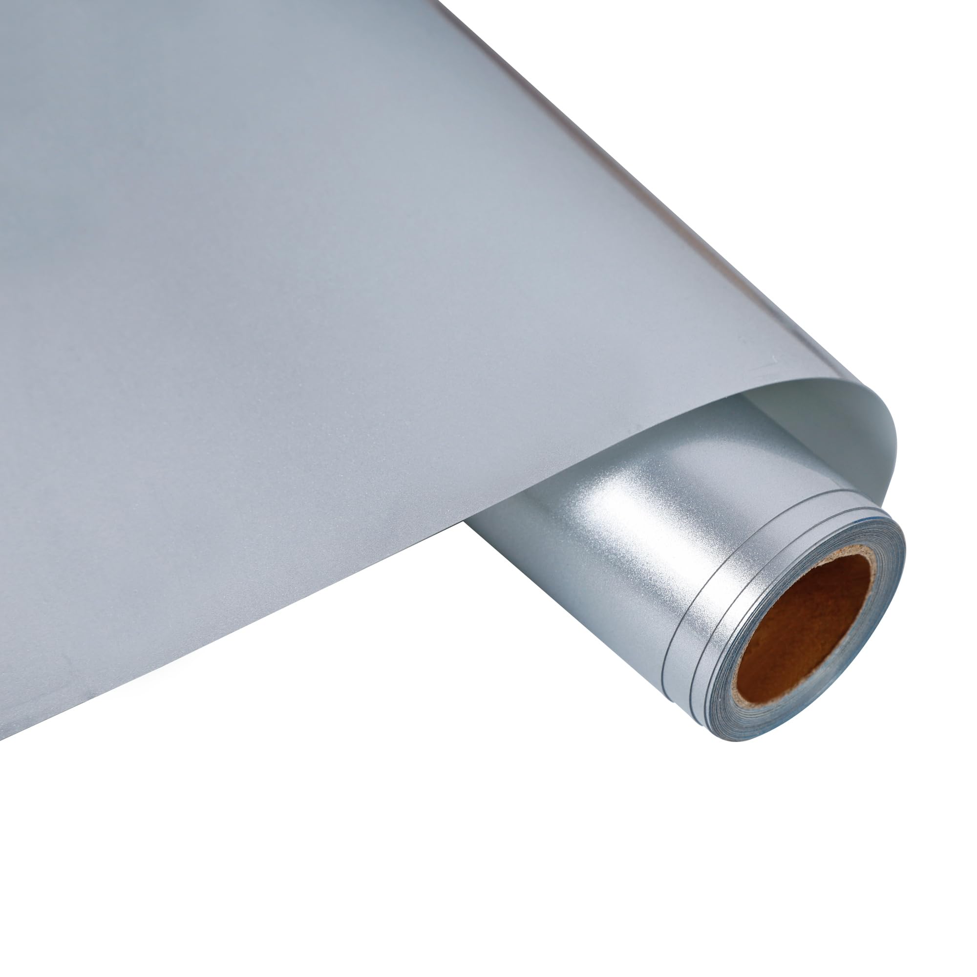 RENLITONG HTV Shiny Silver PU Stretch Metallic Heat Transfer Vinyl 12 Inch x 7 feet Roll DIY for T-Shirt Clothing Iron on Vinyl for All Cutter Machine Glossy(Shiny Silver)