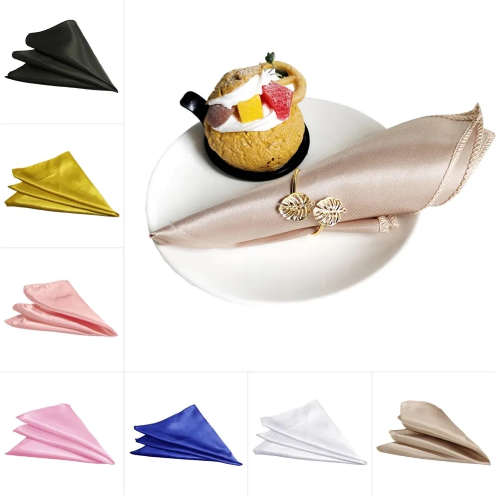 Servilletas de Tela, Servilletas de Mesa 5 o 10 Piezas Multicolor 29x29cm(10 Peach)