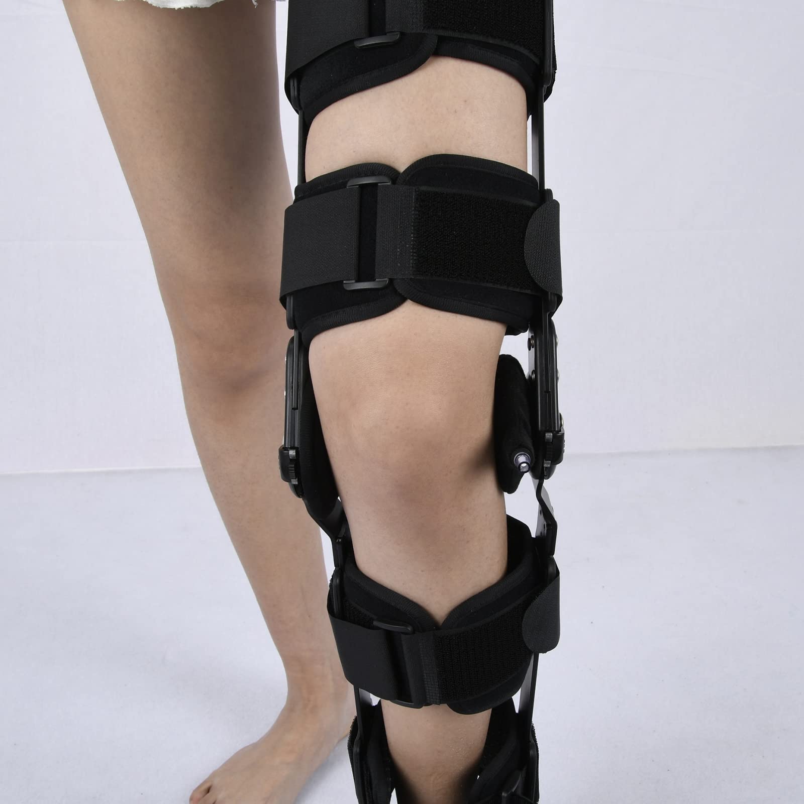 Rodillera con bisagras con portabrocas y soporte para rodilla, ajustable para lesiones deportivas y protección contra la articulación de la rodilla, soporte fijo para hombres y mujeres
