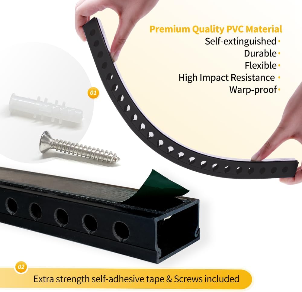 Cable Raceway Kit,139 Inch Open Slot Cable Management Kit with Upgraded Snap Structure,Under Desk Cord Organizer with Cable Management System for Network/PC/TVs 15.7" X 1.57" X 0.79" X 9PCS