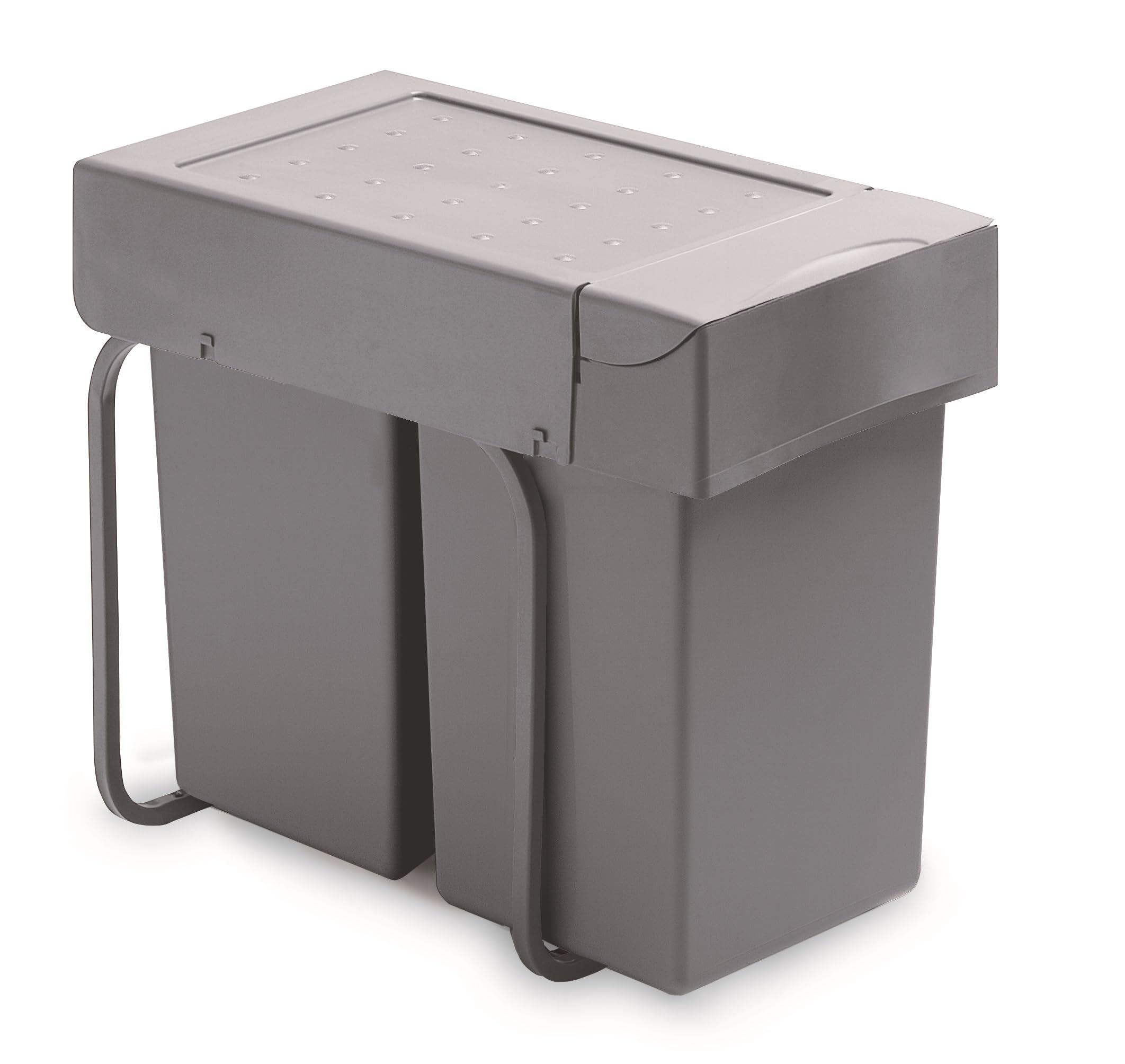 Victory Einbau-Abfallsammler Double-Man 28 Liter in Alugrau Teilauszug Küche Mülleimer