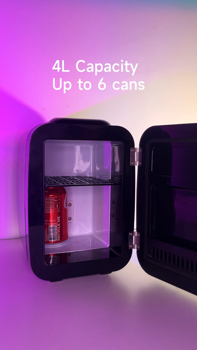 Image of BEICHEN Mini Fridge, 4L /6 Can Small fridge with Dimmable Gaming Light | Cooler and Warmer for Bedroom,Office and Dorm,Dual 12V AC /DC for Drink, Cosmetic and Food, Ultra-quiet,Lightweight